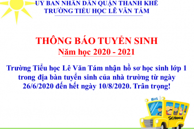 Thông báo tuyển sinh vào lớp 1 năm học 2020 – 2021