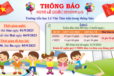 Thông báo nghỉ lễ Quốc khánh 2/9